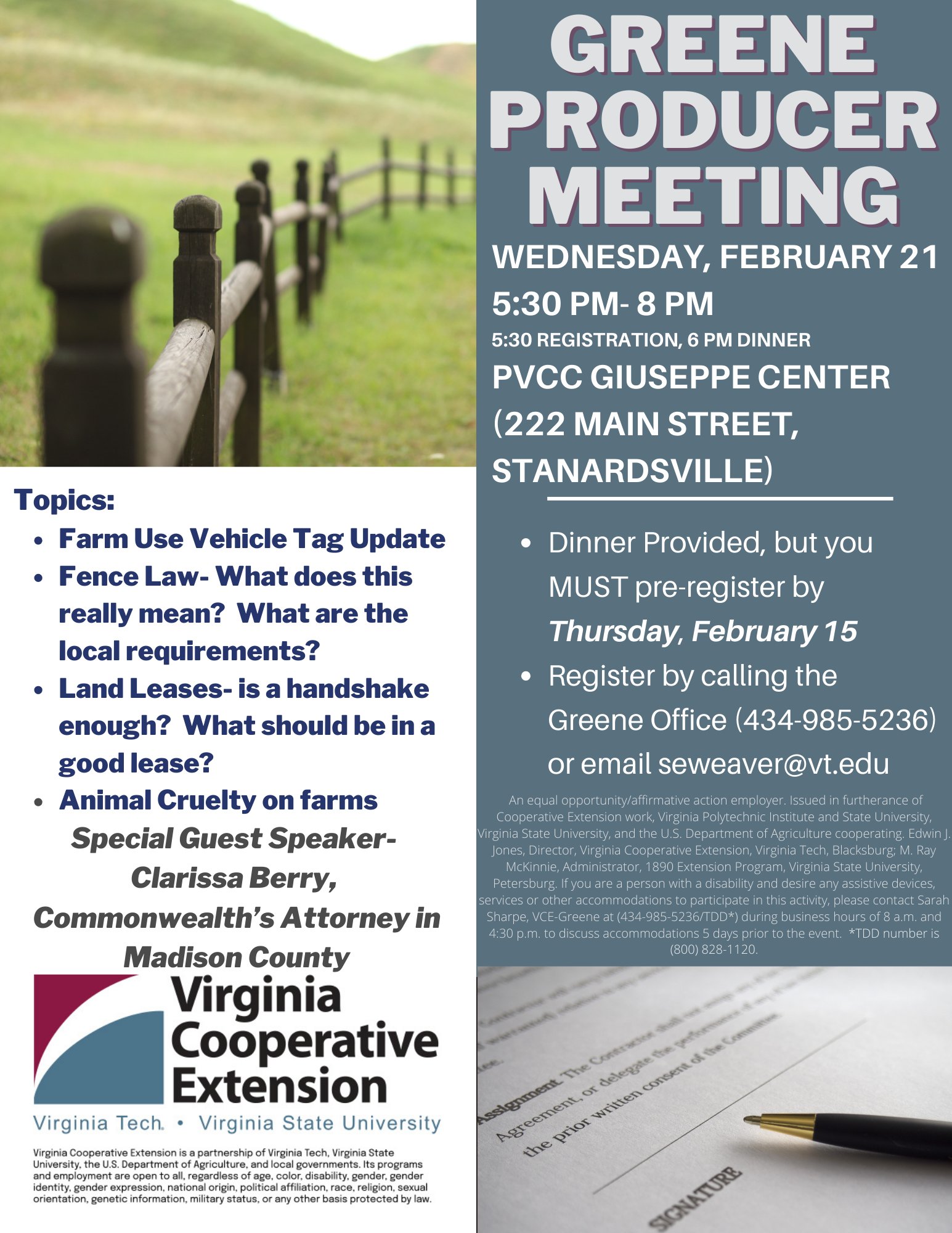 VA Cooperative Extension Greene Producer Meeting February 21, 2024